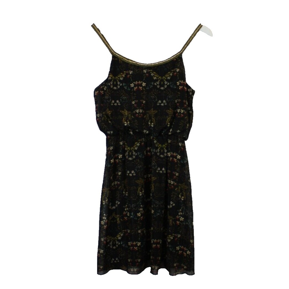Flying Tomato Dress Small Black Blouson Chain Metal Gold Silver Strap Goth